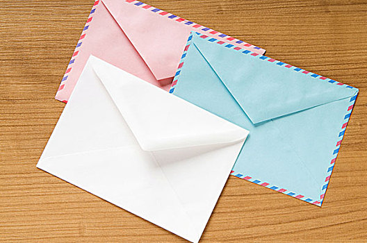 邮件,概念,许多,信封,桌子