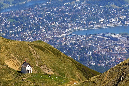 风景,皮拉图斯,城市,卢塞恩