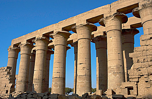 卢克索神庙,柱廊,两个,排,平滑,柱子,新,埃及