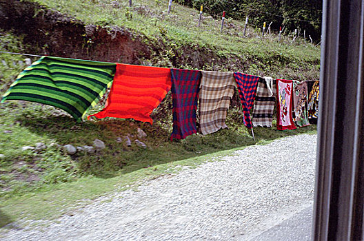 彩色,毯子,悬挂,路边,委内瑞拉