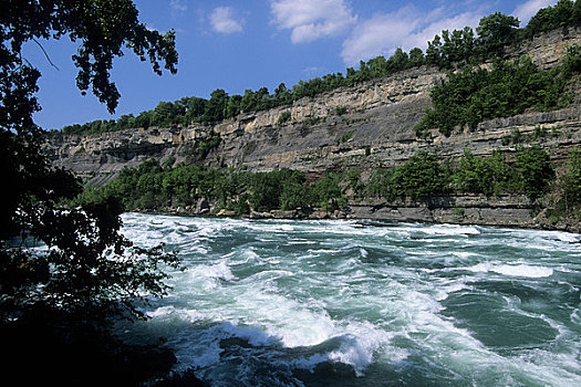 加拿大,安大略省,尼亚加拉瀑布,峡谷,尼亚加拉河,白浪,急流