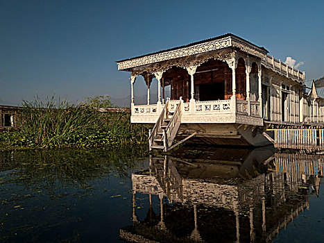 船屋,湖,流行,游客,斯利那加,查谟-克什米尔邦,印度,亚洲