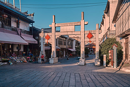 长沙市夏季望城区靖港古镇,小汉口,历史文化村风景