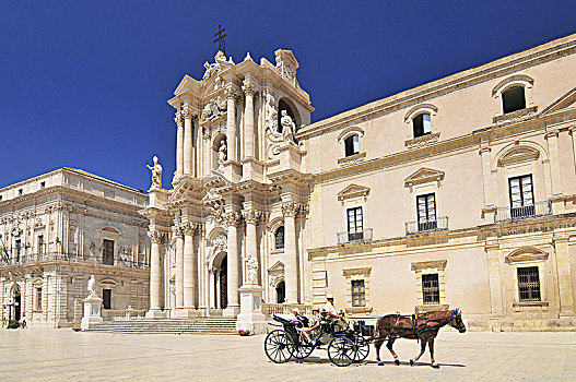 大教堂,锡拉库扎,中央教堂,著名,教堂,西西里,意大利