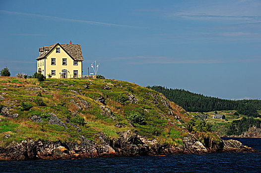 房子,山,纽芬兰,加拿大,北美