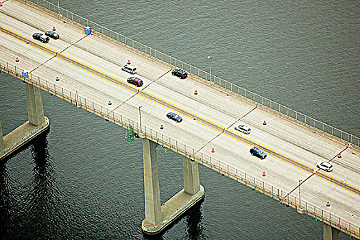 公路桥,俯视,纽波特,罗德岛,美国