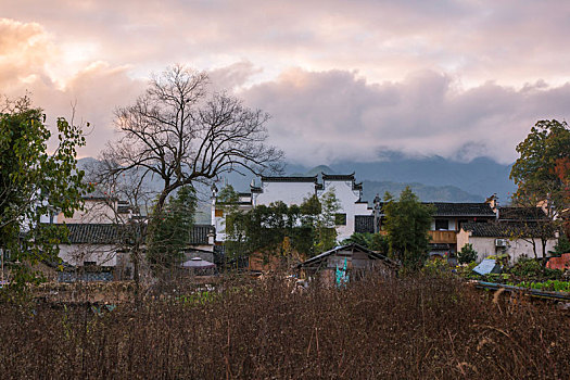 宏村民居夕照