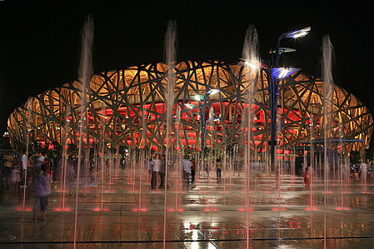 第29届北京奥运会闭幕式鸟巢与喷泉