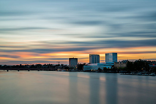 日落,上方,市区,瑞典