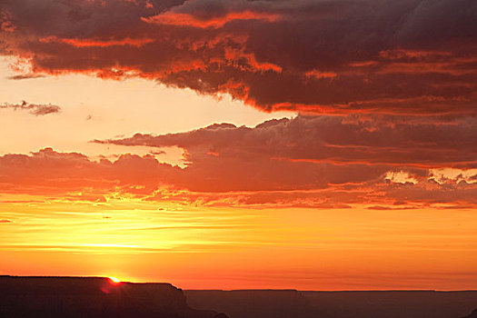 太阳,日落,仰视,南方,边缘,大峡谷,亚利桑那,美国