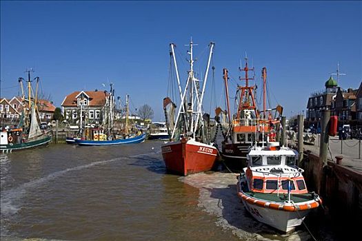 渔船,港口,下萨克森,北海,海岸,海洋,德国,欧洲
