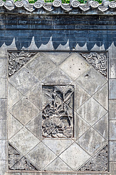 灰砖砖雕影壁墙,济南市趵突泉公园内