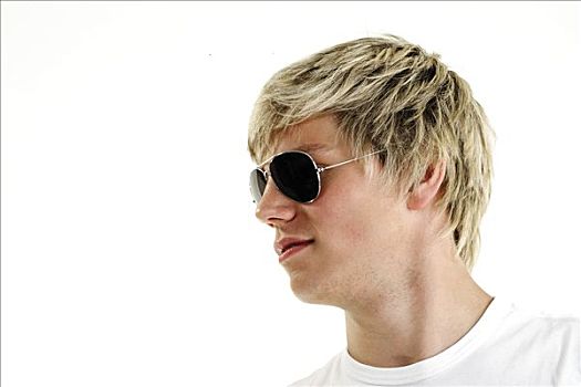 男青年,戴着,墨镜,侧面