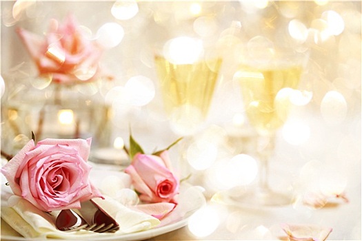 餐桌,漂亮,粉色,玫瑰