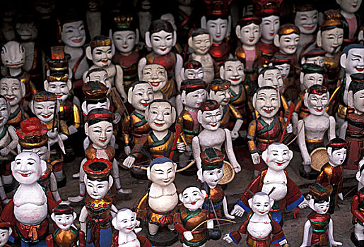 亚洲,越南,河内,著名,木偶,涂绘,脸