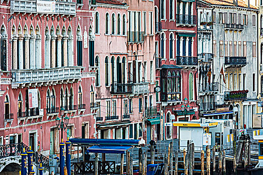 特写,淡色调,彩色,建筑,大运河,威尼斯,意大利