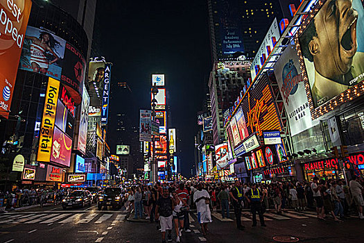 光亮,广告,夜晚,时代广场,曼哈顿中城,纽约,美国