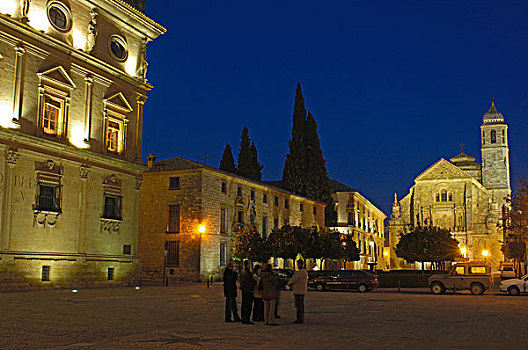小教堂,救助者,萨尔瓦多,16世纪,广场,黃昏,省,安达卢西亚,西班牙,欧洲