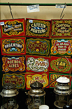 阿根廷,布宜诺斯艾利斯,圣太摩,彩色,纪念品,标识