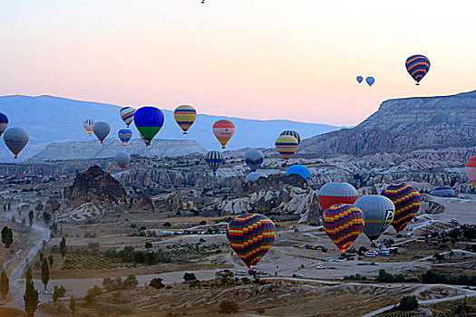 热气球,飞跃,卡帕多西亚,土耳其