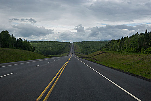 风景,道路,通过,桥,新布兰斯维克,加拿大