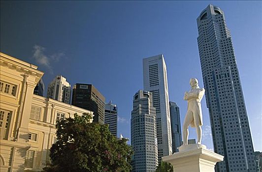 托马斯-莱佛士爵士,雕塑,河滨步道,新加坡