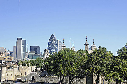伦敦,天际线,风景,伦敦塔,英格兰