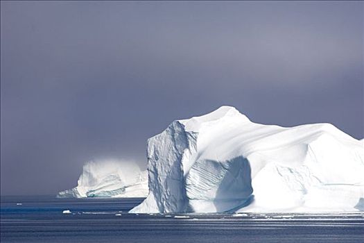 冰山,雾,迪斯科湾,格陵兰,极北地区