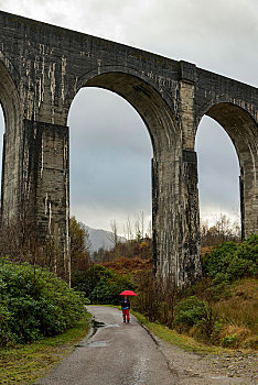 铁路,高架桥,远足,西部,高地,苏格兰,英国