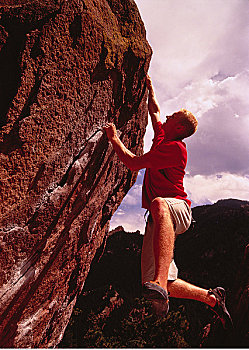 男人,攀岩,漂石,科罗拉多,美国