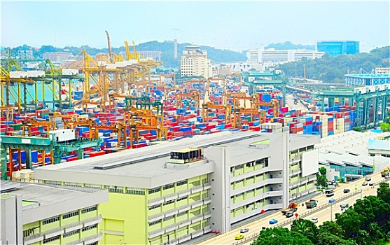 航拍,新加坡,港口