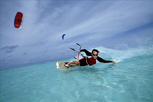 风筝冲浪,南,环礁,马尔代夫
