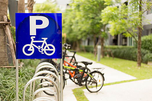 自行车,停放,签到,公园