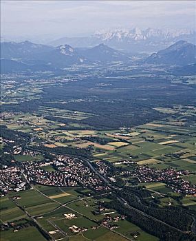 鸟瞰,阿尔卑斯山,巴伐利亚,德国