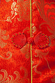中国传统服装旗袍细节特写