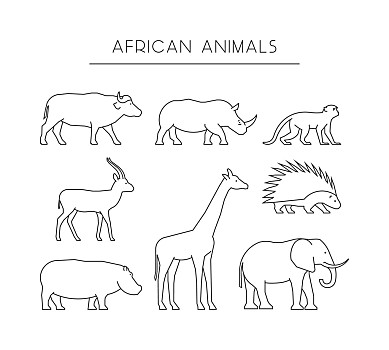 非洲动物简笔画图片