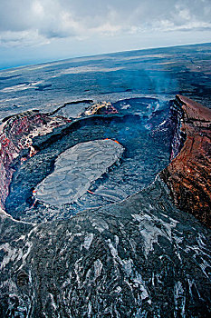 航拍,基拉韦厄火山,夏威夷火山国家公园,美国