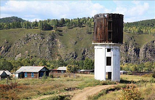 西伯利亚,乡村,水塔