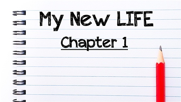 新生命,一个,文字,书写,笔记本,书页