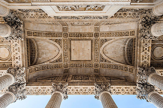 万神殿,科林斯式,柱子,入口,巴黎,法国,欧洲