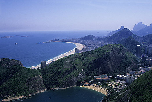 巴西,里约热内卢,研钵体,山,科巴卡巴纳海滩
