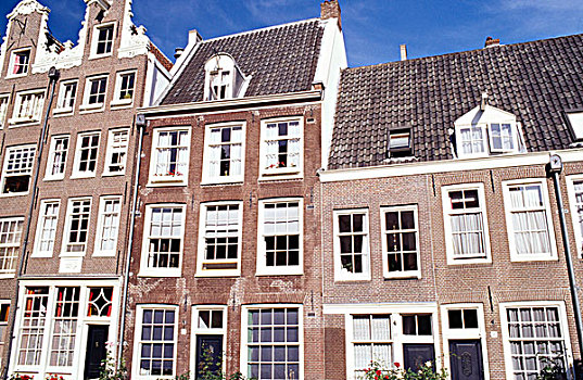 仰视,独栋别墅,排列,阿姆斯特丹,荷兰