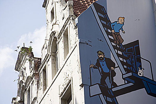 比利时,布鲁塞尔,建筑外观,滑稽