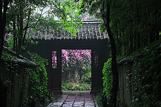 四川,成都,杜甫草堂,雨天