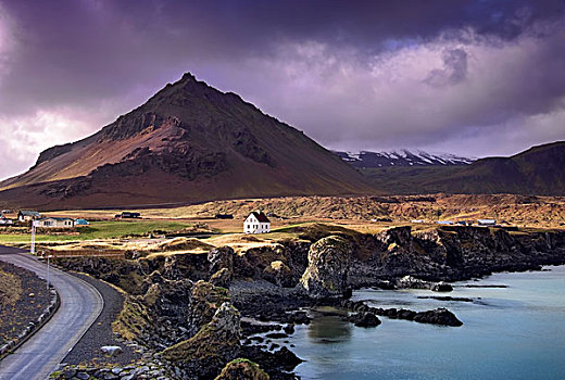 传统,冰岛,房子,怪异,海洋,堆积,后背,攀升