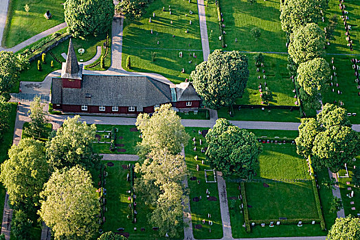航拍,教堂,瑞典