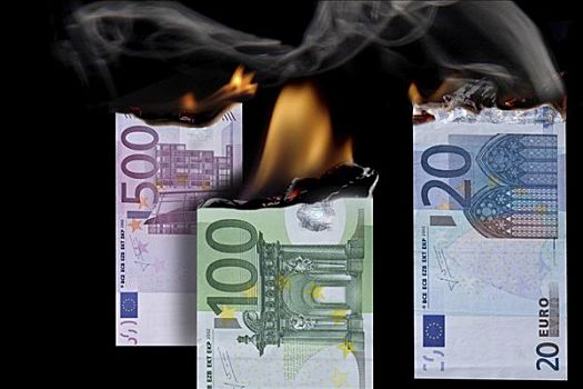欧元,货币,燃烧,正面,黑色,背景