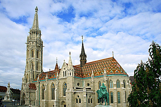匈牙利布达佩斯,城堡山上的马什加教堂