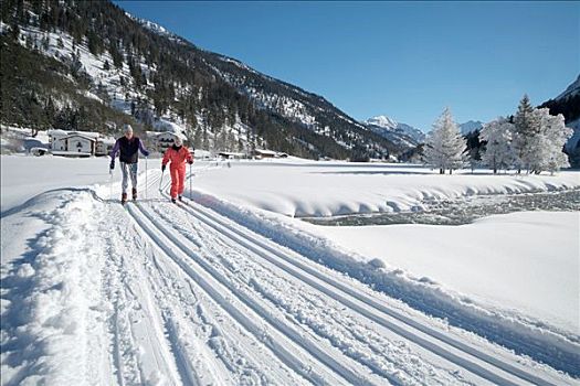 越野滑雪者,提洛尔,奥地利,欧洲
