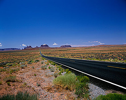 道路,通过,风景,纪念碑谷,亚利桑那,美国